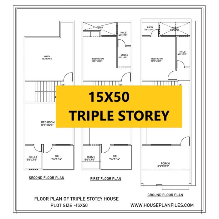 15x50 duplex house plan