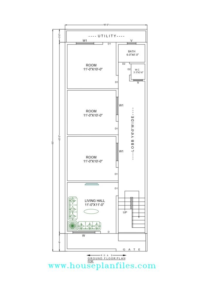 18x43 house plan