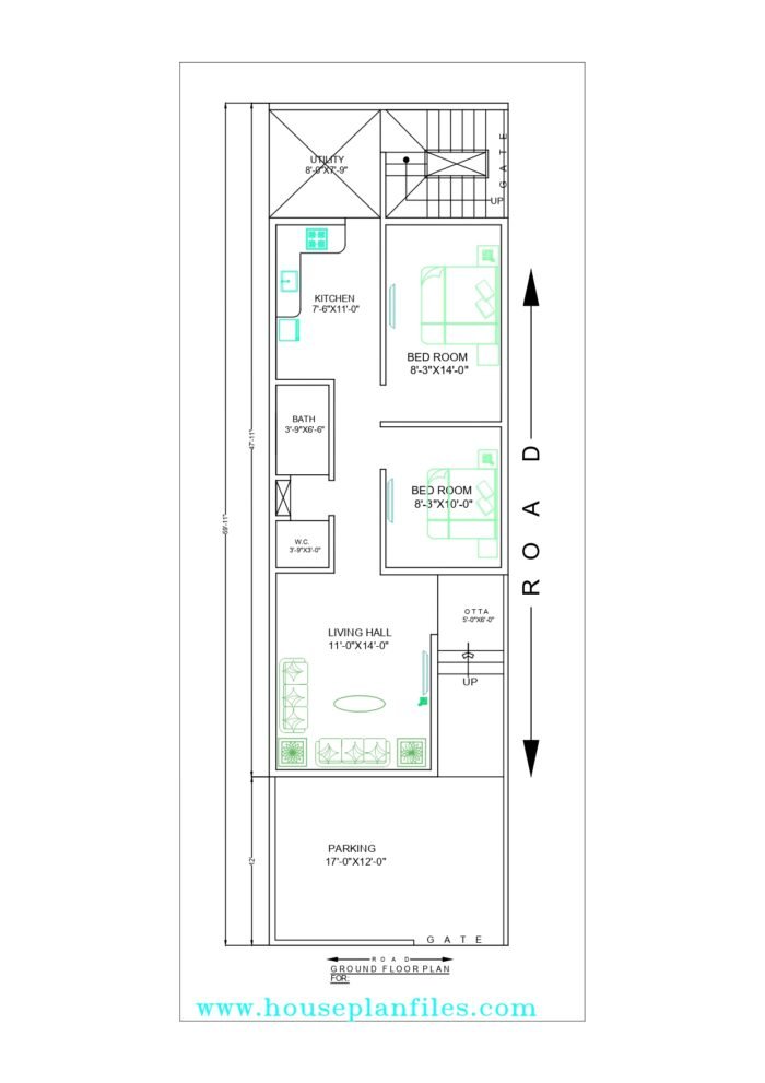 18x72 house plan