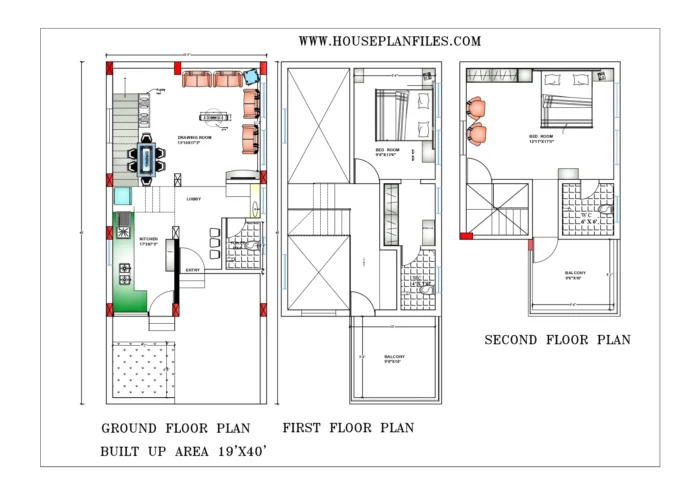 19 * 40 house plan