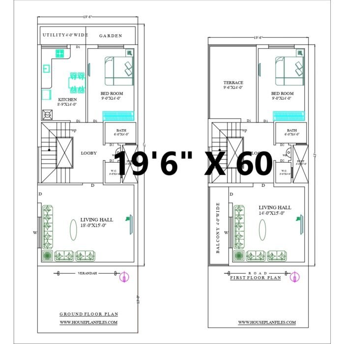 19x60 house plan