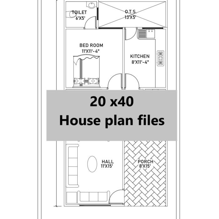 800 sqft 1 bhk house plan