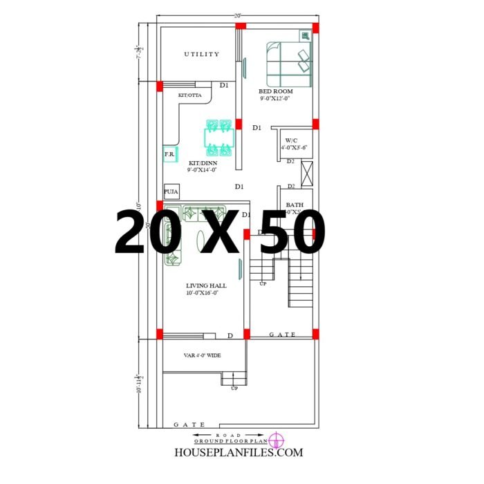 20x50 singlex house design