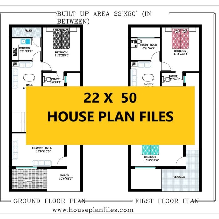 22x50 3 bhk house plan