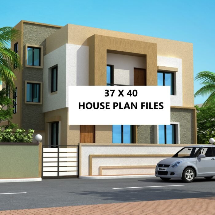 37 * 40 house plan 3d