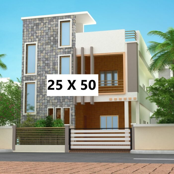 25x50 modern house 3d elevation