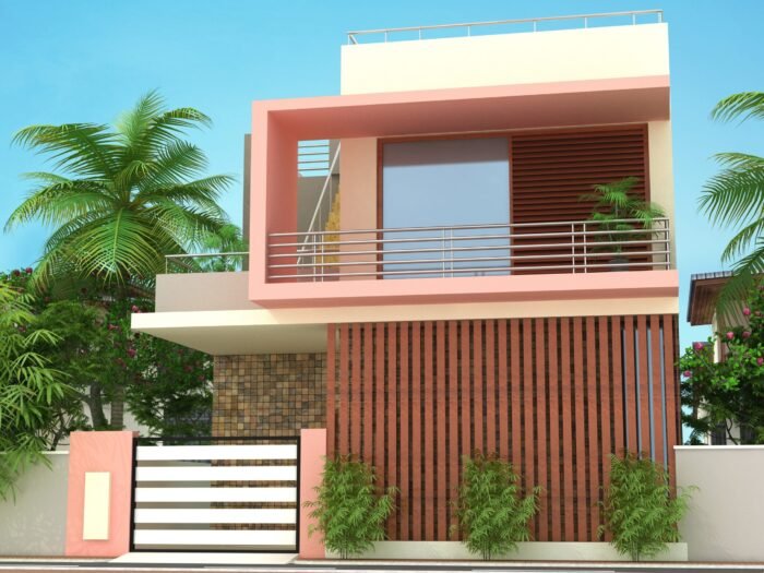 25*45 3d elevation home design