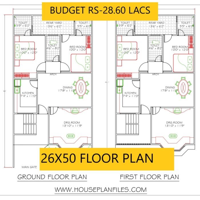 26x50 house plan