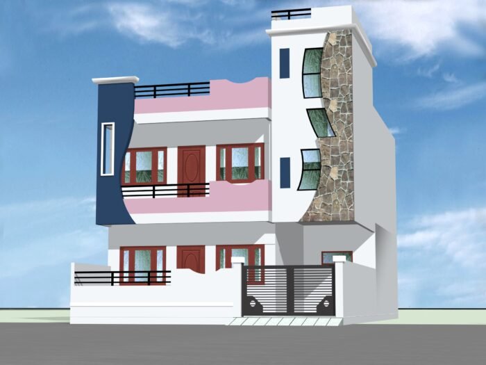 25x47 3d elevation home design