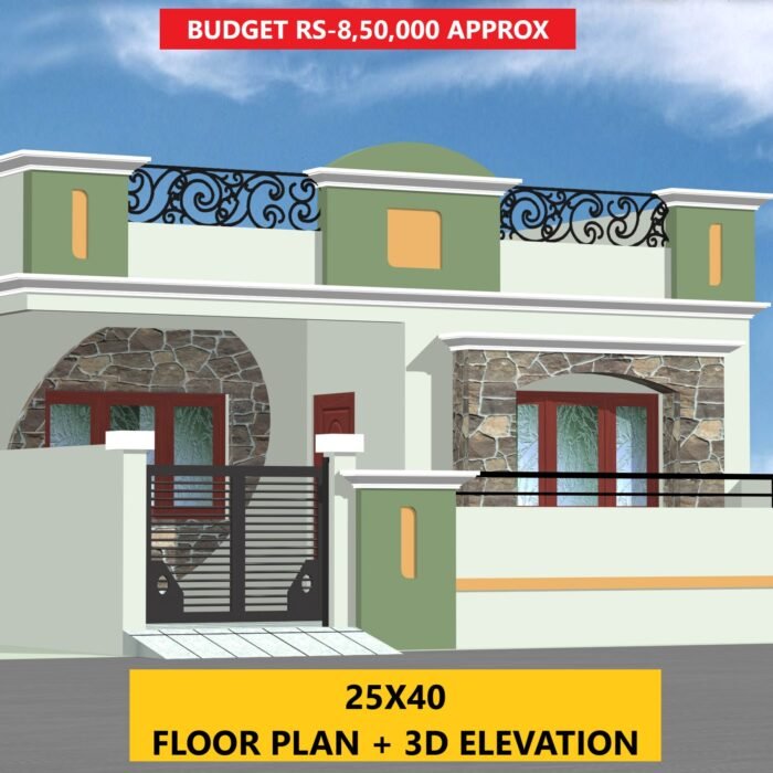 25x40 singlex house plan