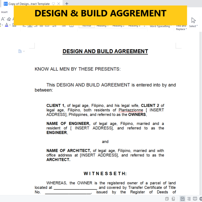 design & build agreement