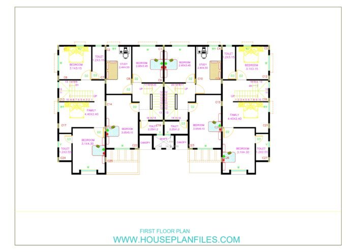 15x35 row house plan