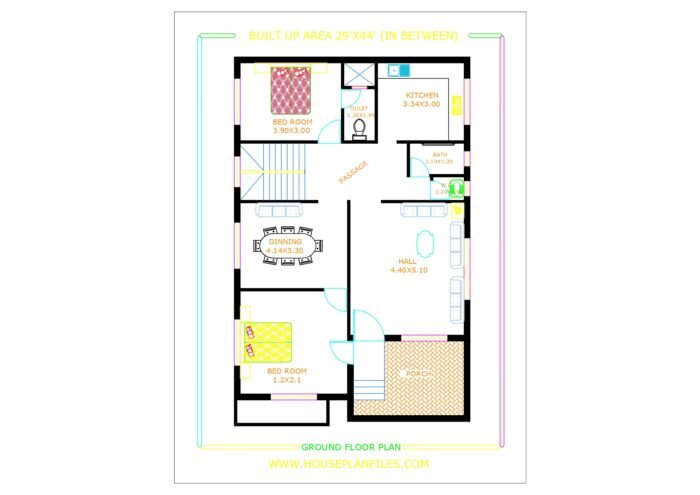 29x44 house plan