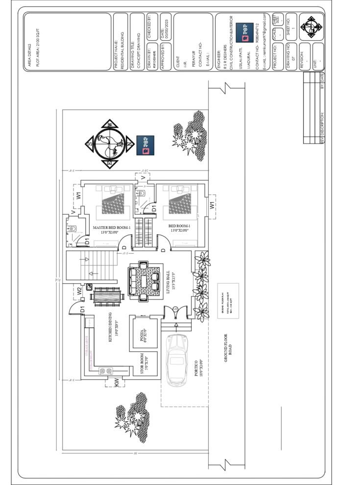 70x30 villa house plan