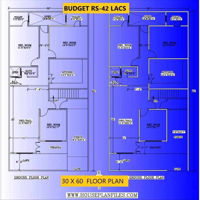 30x60 house plan east facing