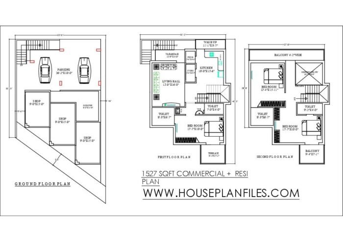 1527 shop house plan