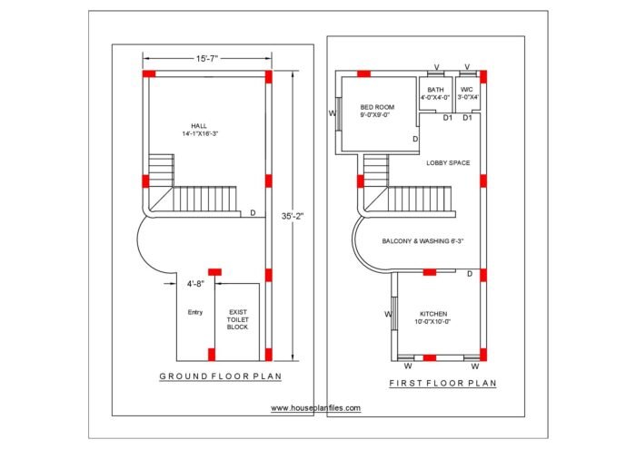 15 * 35 house plan