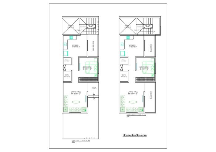 17 * 58 house plan