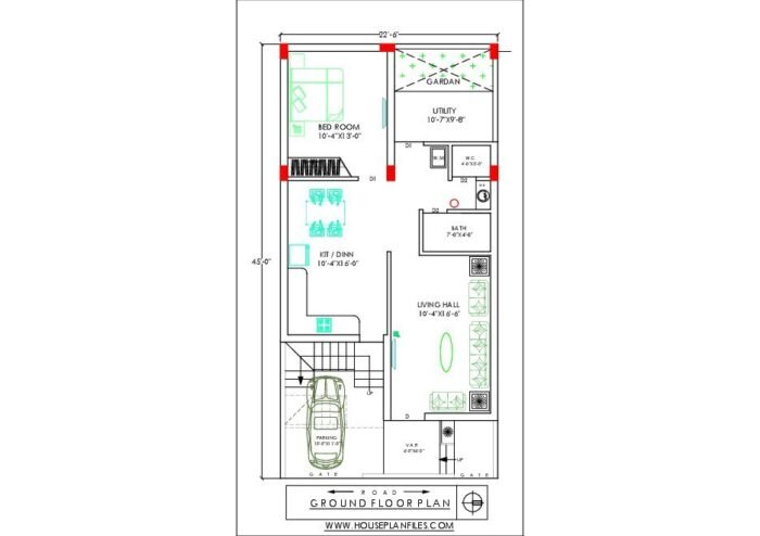 22 x 45 house plan