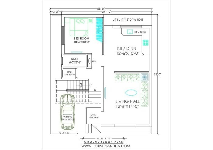 28 * 33 house plan