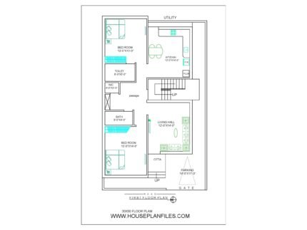 30 50 house plan 2bhk