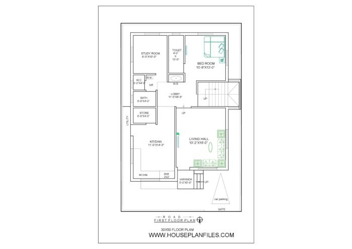 30 by 50 house plan ground floor