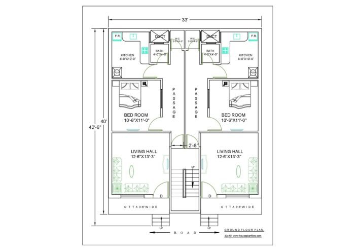 33 * 40 house plan rental