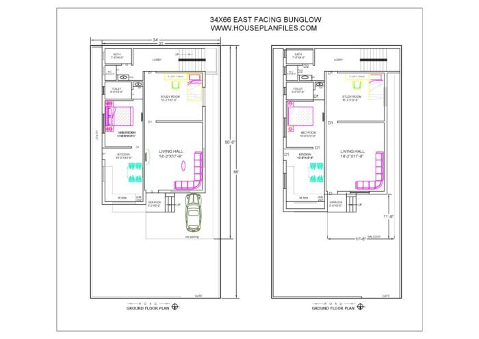 34 * 66 house plan