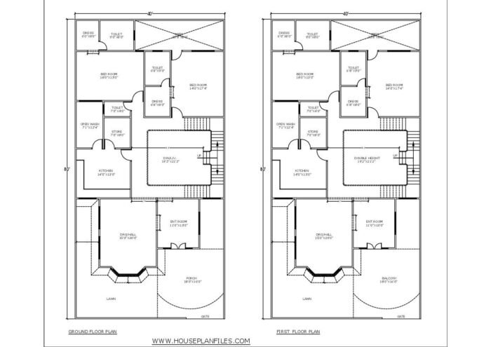 40 * 80 house plan