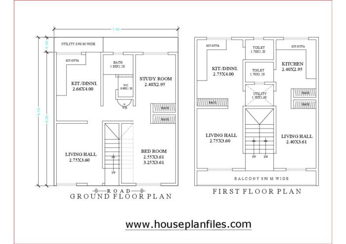 7 x 9 meter house plan | 24 * 29 house plan