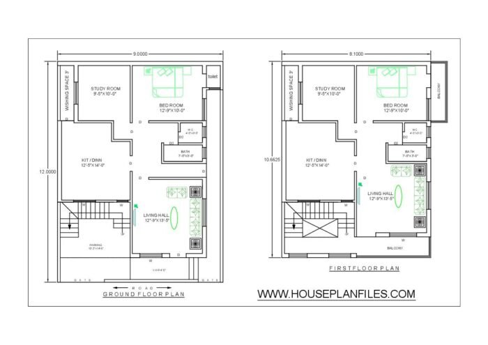 9 * 12 meter house plan