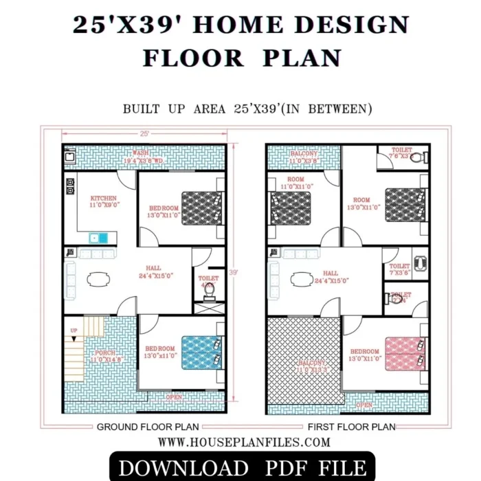 25 * 39 house plan