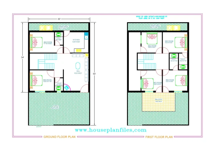 30x50 house plan first floor