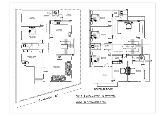 43 * 56 house plan