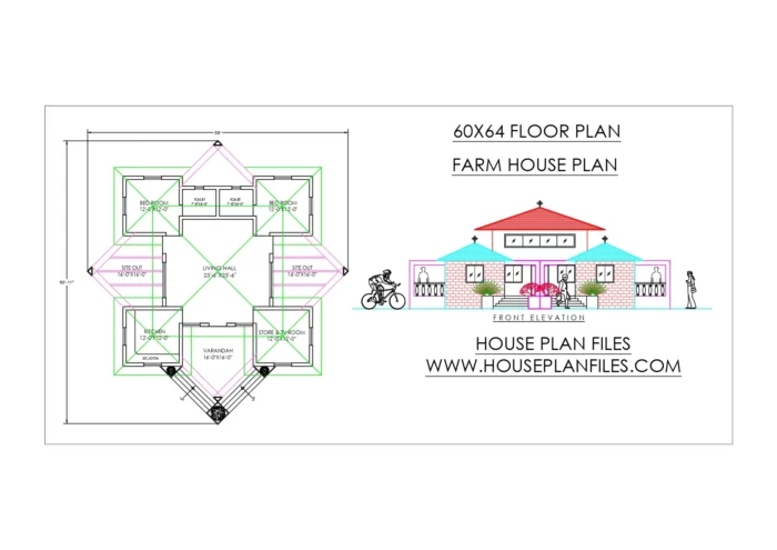 60X64 VILLA HOUSE PLAN