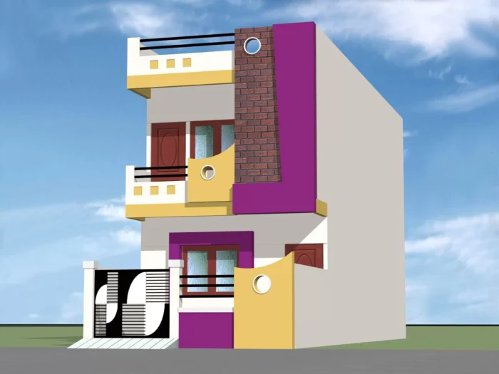 15 * 50 house plan 3d