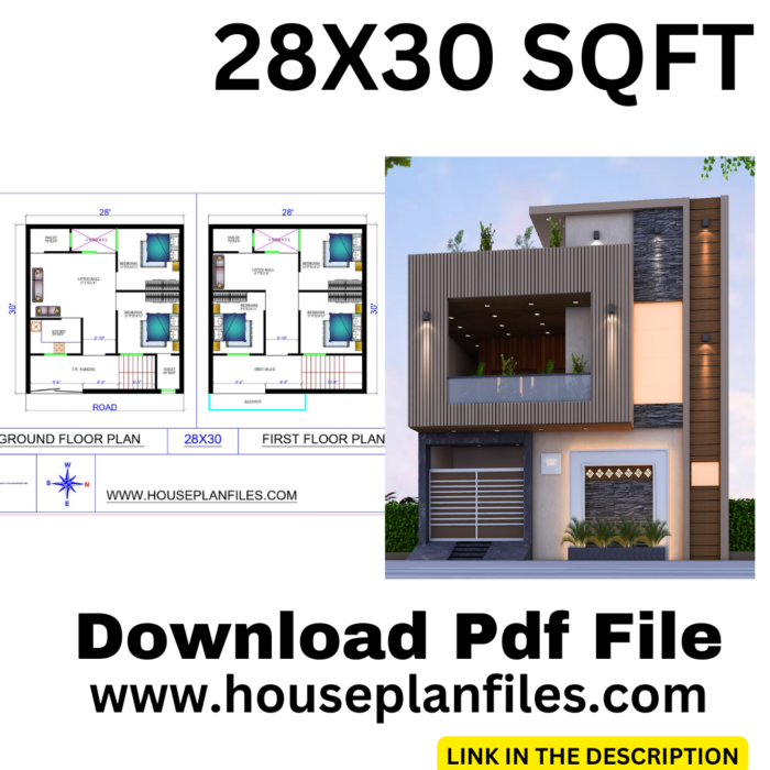 28 * 30 house design 3d