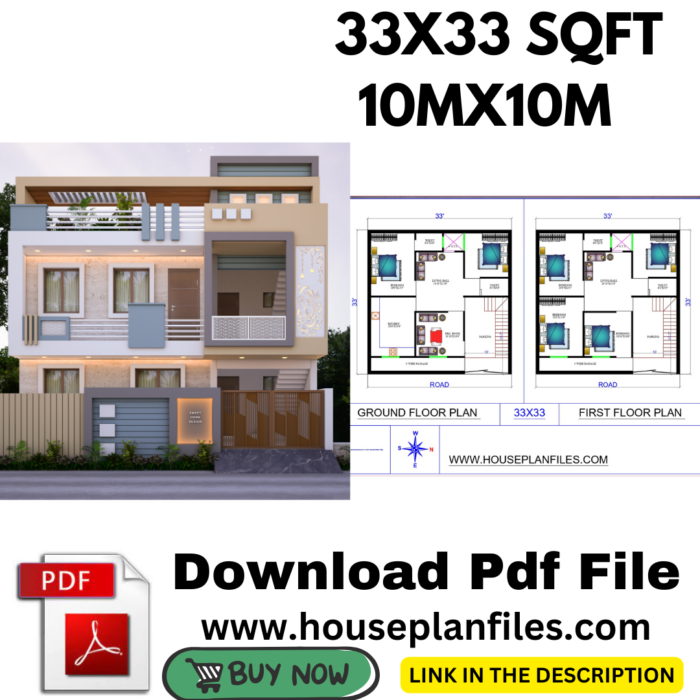 33 * 33 house plan