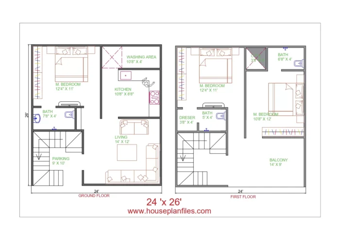 24x26 house plan