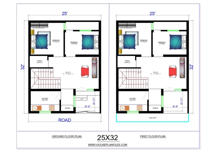 25x32 house plan