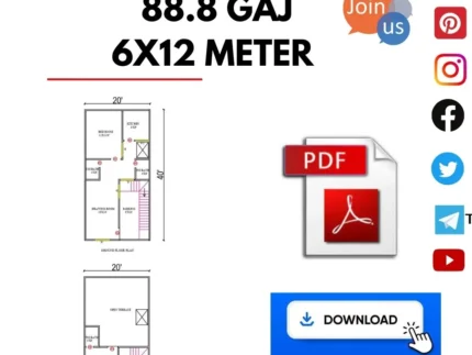 20 * 40 first floor house plan