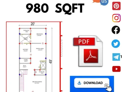 20 * 49 house plan