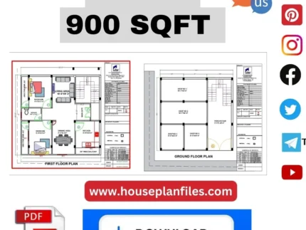 30 * 30 house plan with shop