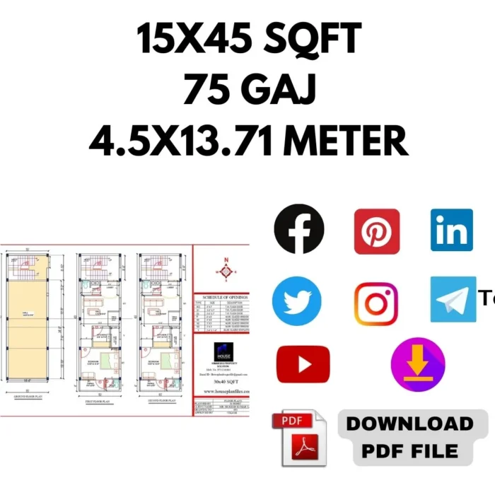 15x45 house plan