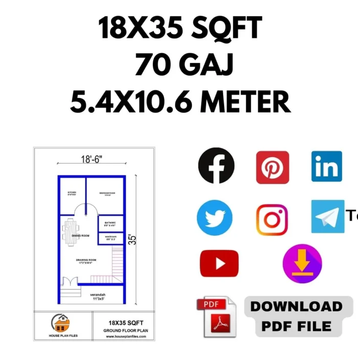 1 kattha house plan |70 gaj house plan | 18 * 35 house plan