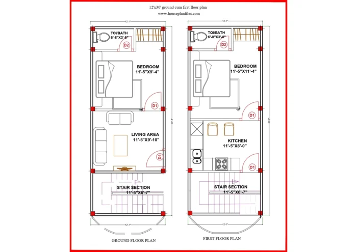 12 * 30 house plan | 360 sqft house plan