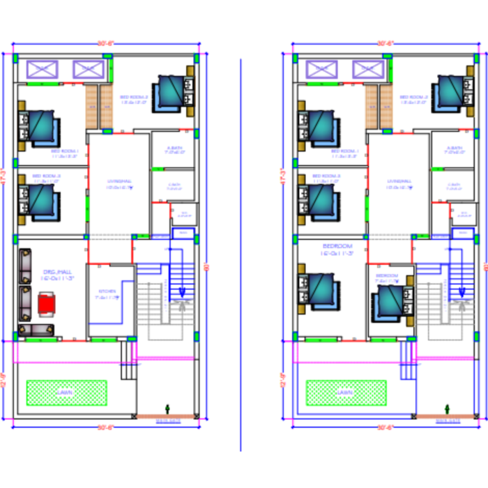 30 * 60 house plan 2 floor