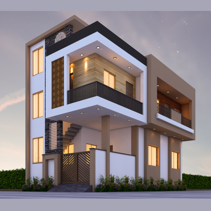 24x45 house 3d elevation