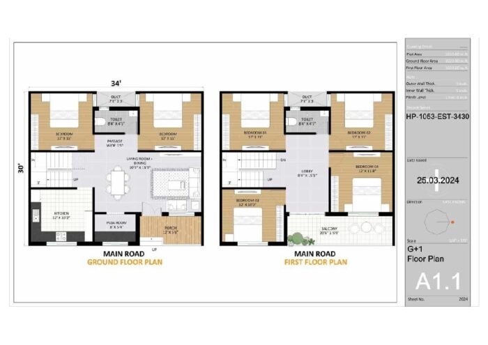 30 * 34 house plan