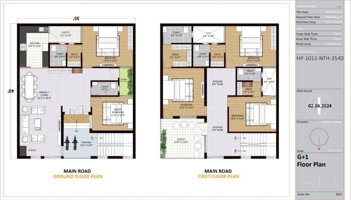 35 by 40 house plan